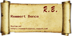 Remmert Bence névjegykártya